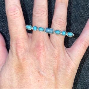 Two Finger Faux Turquoise Ring